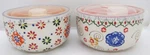 Signature Stonewear Gypsy Bowls With Plastic Vented Lids, Set Of 2.. Fixed Price $21.99.
