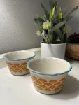 The Pioneer Woman Flea Market Scalloped 7-OUNCE Ramekins Set Of 2 Orange White. Fixed Price $15.50.