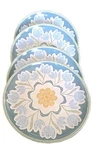 Four (4) Better Homes & Garden Green Floral Melamine 10.75" Dinner Plates. Fixed Price $40.00.
