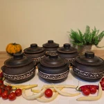 Baking Clay Pot Stoneware Cookware Ceramic Soup Bowl Dishes Set Of 6. Fixed Price $200.00.