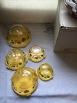 Vintage Imperial Glass Sunflower Dute 5 Nesting Bowls & Lids Nib. Fixed Price $36.95.