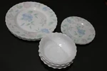 Arcopal, French Glass 12 Pc Dish Set (chloe Pattern) 4 Dinner/salad Plates Bowls. Fixed Price $74.95.