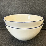 Canvas Home Abbesses Hand-painted Blue Rim Porcelain Small Bowl, Set Of Two. Fixed Price $36.99.
