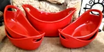 Rachael Ray Red Stoneware Baking Dish Casserole Set Of 5- Quart (1) & 12OZ (4). Fixed Price $24.49.