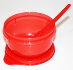 Tupperware Baby Snack Set 8 Oz. Lil' Ideal Bowl & Hang-on Spoon Red. Fixed Price $13.95.