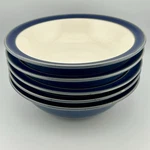 Denby Harlequin Lite Soup Cereal Bowl Blue Speckled Rim 7 " England Set Of 5. Fixed Price $110.00.