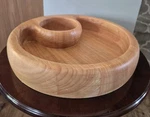 Crate & Barrel Wood Chip Dip W/ Built-in Bowl Light From Thailand. Fixed Price $17.99.