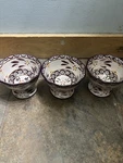 Temp-tations By Tara Old World Eggplant Footed Dessert Bowl Set Of 3. Fixed Price $40.00.