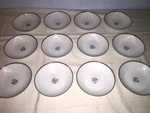 12 Noritake Bessie 5788 Platinum Trim 1/2" Dessert Bowls Excellent. Fixed Price $65.00.