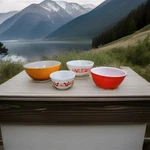 Vintage Pyrex Friendship Set Of 4 Mixing Nesting Bowls Good Condition. Fixed Price $271.96.