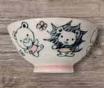Schen Bowl Kotobuki Rice Noodle Animals Pink Footed Base Kids Japanese Ceramic. Fixed Price $18.95.