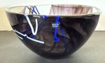 Nib Kosta Boda Sweden Bowl Black Blue White Swirl Art Glass Anna Ehrner 6 New!. Fixed Price $44.99.