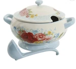 Pioneer Woman Sweet Rose Turquoise Ceramic 3.17-QUART Soup Tureen With Ladle New. Fixed Price $60.00.