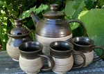 Retro Dorothy Maynard (5PC) Pottery Unique Coffee Set Kitchen Collectable - Aus. Fixed Price $200.16.