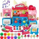 Kids Clay Ice Cream Maker Toy Pretend Play Dough Set With Lights, Music. Fixed Price $25.98.