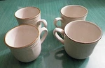 Set Of 4 Vintage Family Table Stonewear Cups 3.25" SM-7527 Nos. Fixed Price $29.99.