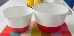 Rare Ikea Idelig Mixing Bowls Red White By Mia Lagerman. Fixed Price $65.00.