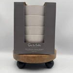 Sur La Table Kitchen Essentials Set Of 4 Fine Ceramic Cereal Bowls White 5.75". Fixed Price $29.99.