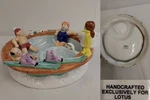 Lotus Ceramic Chip And Dip Bowl Apres Ski 12" Lodge Hot Tub 1995 Vintage #J5117. Fixed Price $150.00.