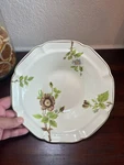 Rare Vintage Sangostone White Apple Blossom 3463 Purple 9 Scalloped Edge Bowl. Fixed Price $25.00.