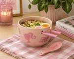 Barbie Ceramic Ramen Bowl Set Chopsticks Spoon Pink 1989 Culturefly. Fixed Price $24.99.