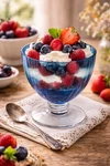 Artland Aldrich Blue Dessert Coupe Glass 10OZ Stemmed Lead-free Bowl Dish New. Fixed Price $11.69.