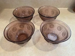 Pioneer Woman Glass Fruit Dessert Bowl Adeline Plum Purple 5 Embossed Set Of 4. Fixed Price $26.00.