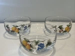 Mikasa Garden Harvest Clear Glassware Fruit Bowls Design 5 X 3 Set Of Three. Fixed Price $30.00.