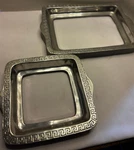 Lot Of 2 Mexican Pewter Casserole Pyrex Holder, Square Carry Dish 8X8, 9X13. Fixed Price $45.00.