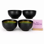 Gibson GID375 Black Brown Edge Green Crackle Ceramic Soup Cereal Bowls Set Of 4. Fixed Price $28.04.