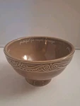 Dayspring Ever Grateful For His Grace Collection Taupe Footed Bowl #75350 (b). Fixed Price $26.99.