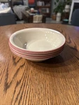 Corelle Red Trim Tan Cereal Soup Bowls 7.25 Set Of. Fixed Price $19.99.