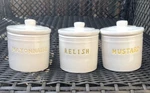 Williams-sonoma Bbq Condiment Jars-set Of 3-MUSTARD, Relish And Mayonnaise. Fixed Price $27.99.