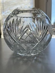 Vintage Hand Cut Crystal Bowl Or Vase. Majestic Gifts 6 1/2 Tall. Fixed Price $35.00.