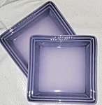 Creuset Nwt Provence 8 Square Plates M21CM Logo Orientalsq Bluebell Purple. Fixed Price $136.00.