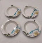 Set Of 4 Edie Rose Home Bloom Collection Rimmed Soup Bowls. Fixed Price $24.99.