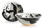 Mino Ware Japanese Ceramics Ramen Noodle Donburi Bowl Whale & Wave Made. Fixed Price $72.80.