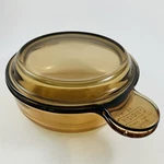 Vtg Vision Corningware Amber Large Grab-it Bowl V-245 With Lid P-240 24OZ. Fixed Price $25.00.