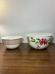 2 Lenox Home For The Holidays Enameled Mix&store Bowls W/plastic Lids Christmas. Fixed Price $19.99.