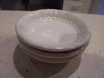 3 Signature Housewares White Fleur-de-lis Dipping Bowls Mint Condition Low Shpng. Fixed Price $9.99.