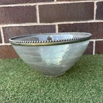 Arte Italica Splendore Iridescent Glass & Pewter Serving Bowl 11 - Excellent. Fixed Price $103.99.