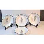 Corelle Callaway Holiday Soup Cereal Bowls Set Of 4 Green Trim 8.5". Fixed Price $50.00.