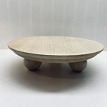 Dave Jenny Whitewash Mango Wood Board Serveware Tray Round Footed. Fixed Price $18.00.