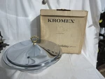 Vintage Kromex Covered Deep Dish Casserole W/ Glass 480-21. Fixed Price $29.95.