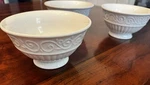 Set Of 3 Claremont By Gibson Ribbed Scrolls Footed Soup/cereal Bowls. Fixed Price $19.99.