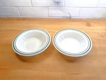 Set Of 2 Vintage Pyrex Tableware By Corning Green Double Band Soup Bowls. Fixed Price $28.60.