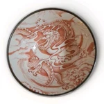 6" Japanese Pottery Ceramic Ramen Noodle, Udon, Donburi Bowl, Red Dragon. Fixed Price $39.00.