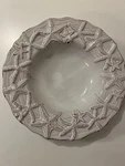 Set 2 Mud Pie Starfish Embossed Rim Terracotta White Glazed 9 1/4" Soup Bowls. Fixed Price $29.95.