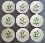 9 Vtg W.s. George B8760 Bolero 5 1/8" Fruit/dessert/sauce Bowls Gray Flowers. Fixed Price $74.95.