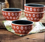 4 Pioneer Woman Holiday Daisy 6" Bowls, Red & Green White Decorated Vintage. Fixed Price $89.00.
